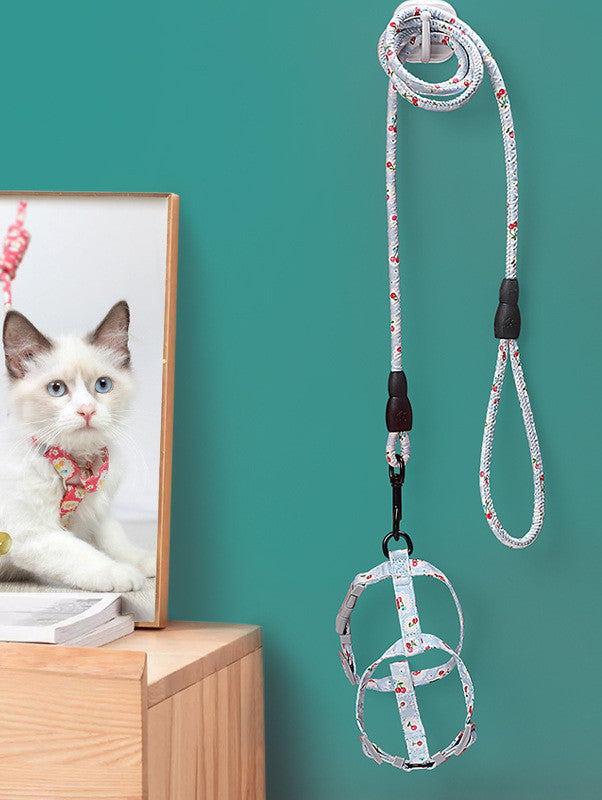 KFX-9813437 I-shaped Cat Traction Rope Harness with Adjustable Leash, Various Colors Available
