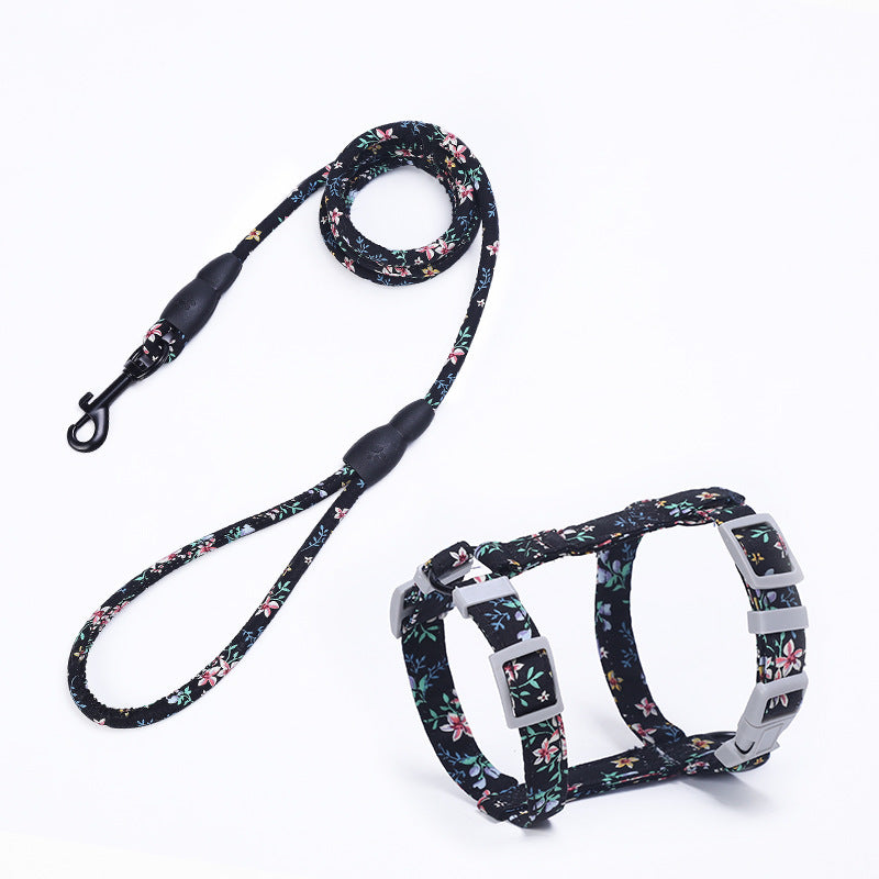 KFX-9813437 I-shaped Cat Traction Rope Harness with Adjustable Leash, Various Colors Available