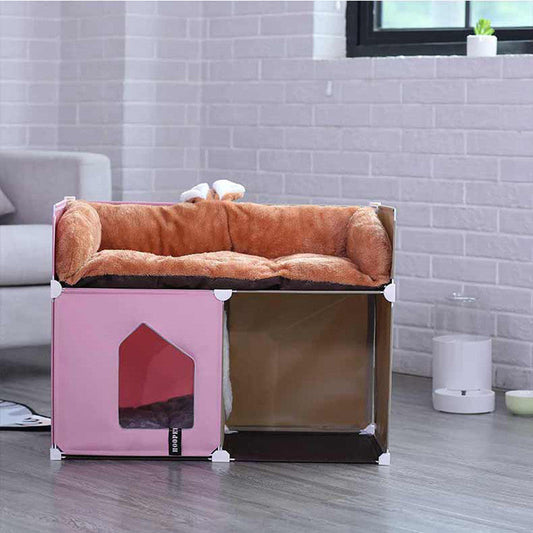 KFX-9814205 Cozy Double Cat Villa with Waterproof Design for All Seasons