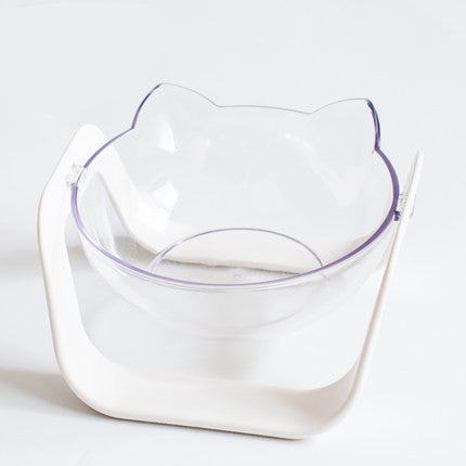 KFX-9814333 Adjustable 15° Double Bowl for Cats – Eco-Friendly Design in Pure White and Macaron Blue