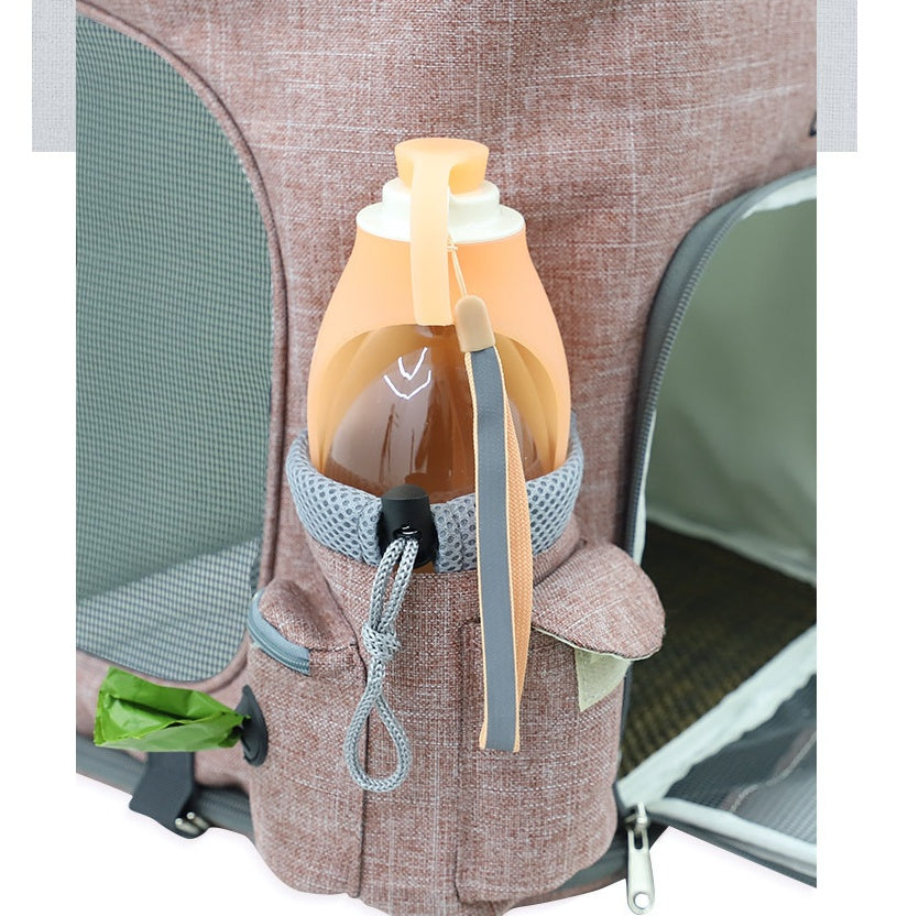 KFX-9816381 Transparent Portable Cat Backpack with Ventilated Mesh Windows and Adjustable Straps for Easy Travel