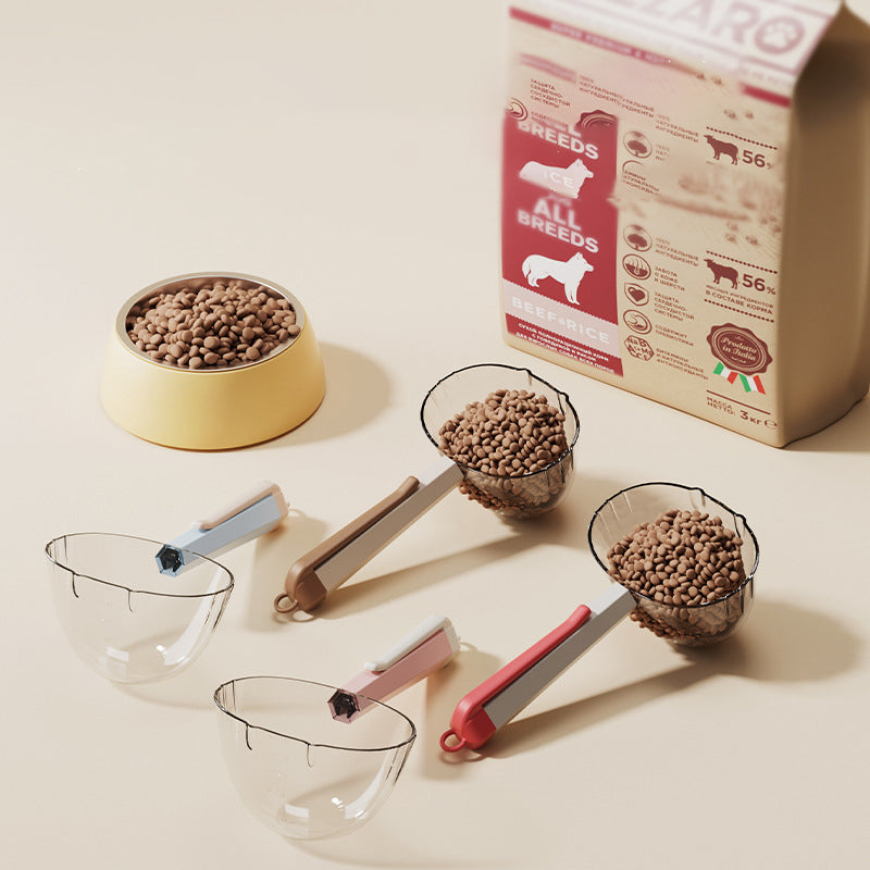 KFX-9817405 Universal Hygienic Pet Food Spoon with Clip for Dogs and Cats