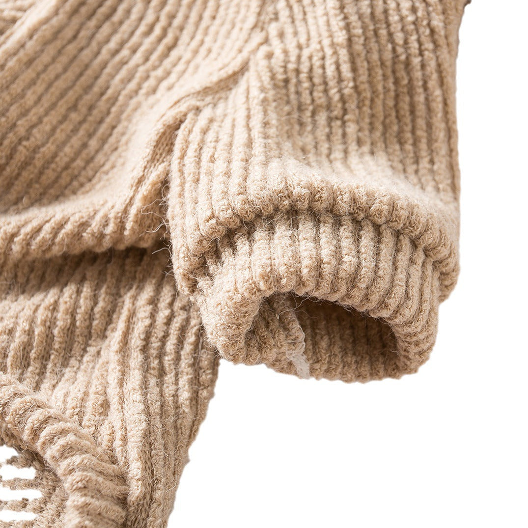 KFX-9817917 Warm Brown Dog Sweater Pullover for Small Breeds like Bichon, Pomeranian, and Schnauzer