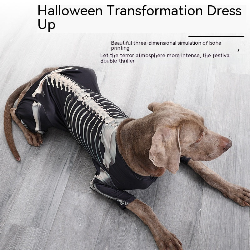 KFX-9818301 Halloween Black Casual Dog Clothes - Size XL, 2XL, 3XL, Polyester Material
