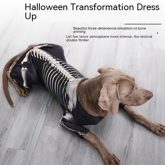 KFX-9818301 Halloween Black Casual Dog Clothes - Size XL, 2XL, 3XL, Polyester Material