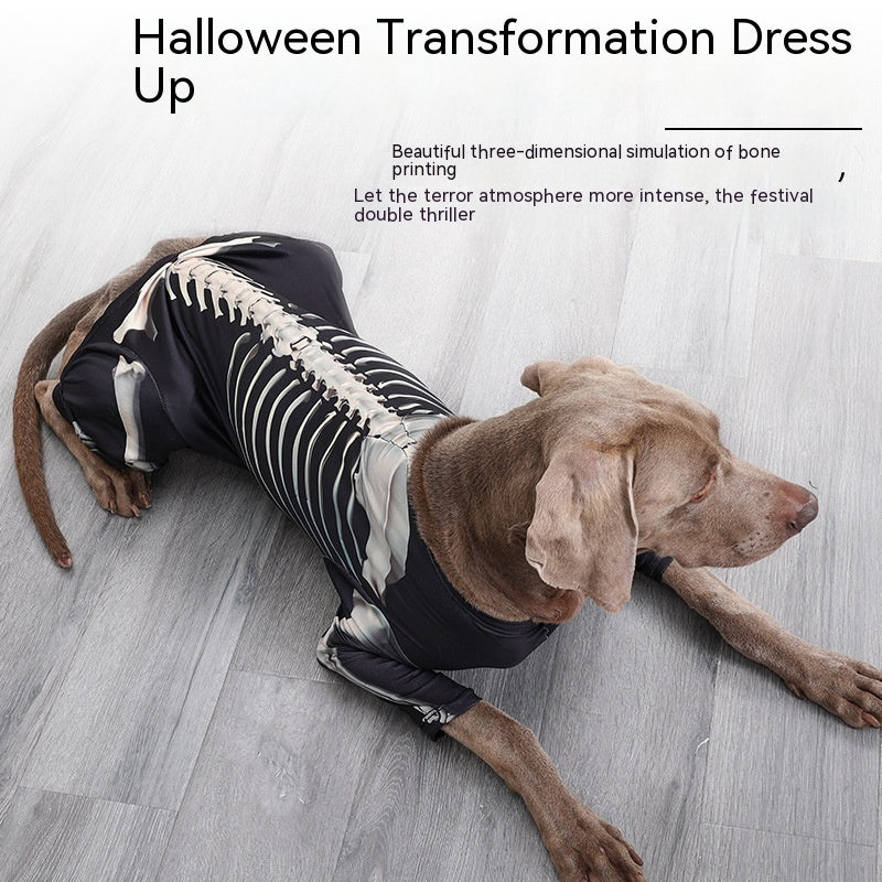 KFX-9818301 Halloween Black Casual Dog Clothes - Size XL, 2XL, 3XL, Polyester Material