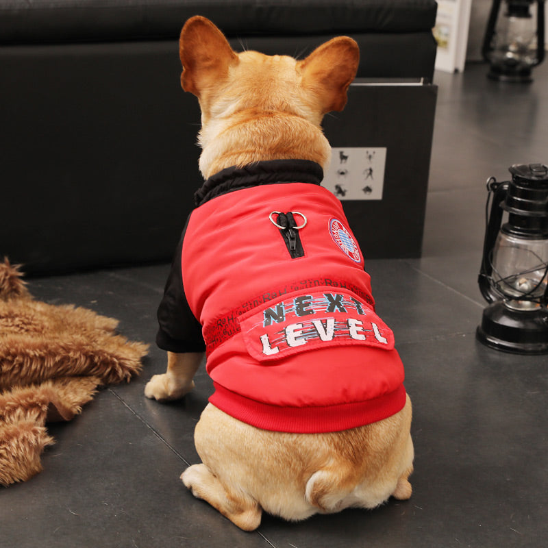 KFX-9819581 Cozy Red Pet Clothing for Small Puppies - Casual Autumn & Winter Style