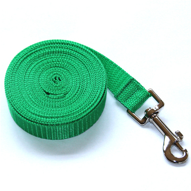 KFX-9819709 Durable Solid Color Dog Leash with Zinc Alloy Hook - Perfect for Long-Distance Control