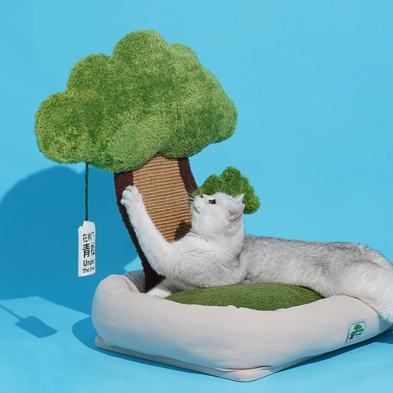 KFX-9819965 Pet Green Pine Tree Shape Cozy Cat Litter for Resting and Claw Grinding