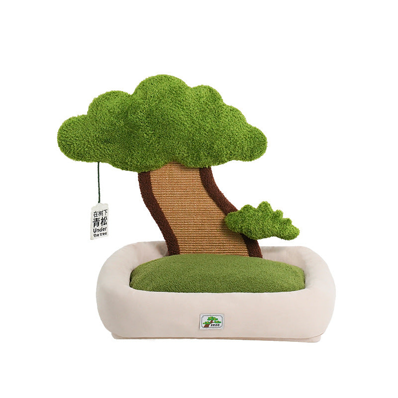 KFX-9819965 Pet Green Pine Tree Shape Cozy Cat Litter for Resting and Claw Grinding