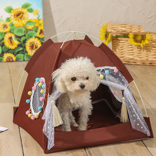 KFX-9824701 Foldable Waterproof Polyester Kennel Tent for Pets - Breathable Design in Multiple Sizes