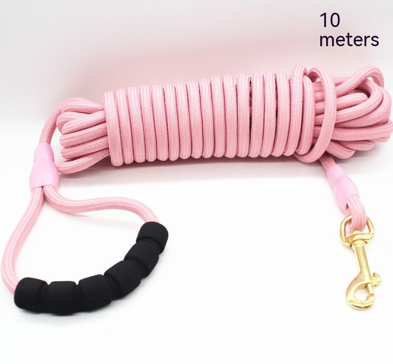 KFX-9825469 Lightweight Nylon Pet Traction Rope in Light Pink and Light Green - Available in 3m, 5m, 10m, and 20m Lengths