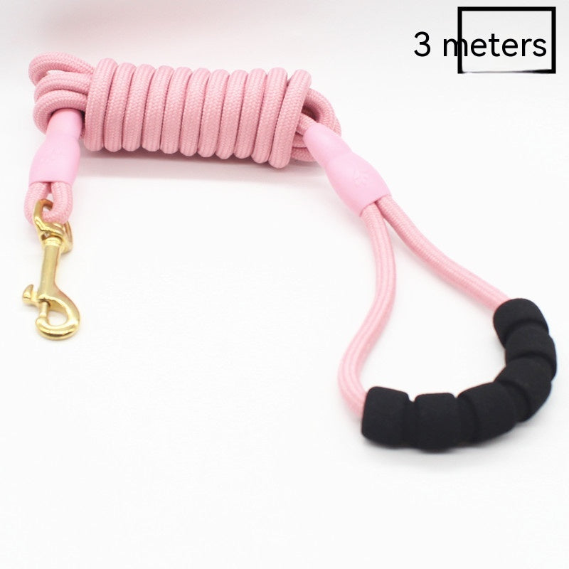 KFX-9825469 Lightweight Nylon Pet Traction Rope in Light Pink and Light Green - Available in 3m, 5m, 10m, and 20m Lengths