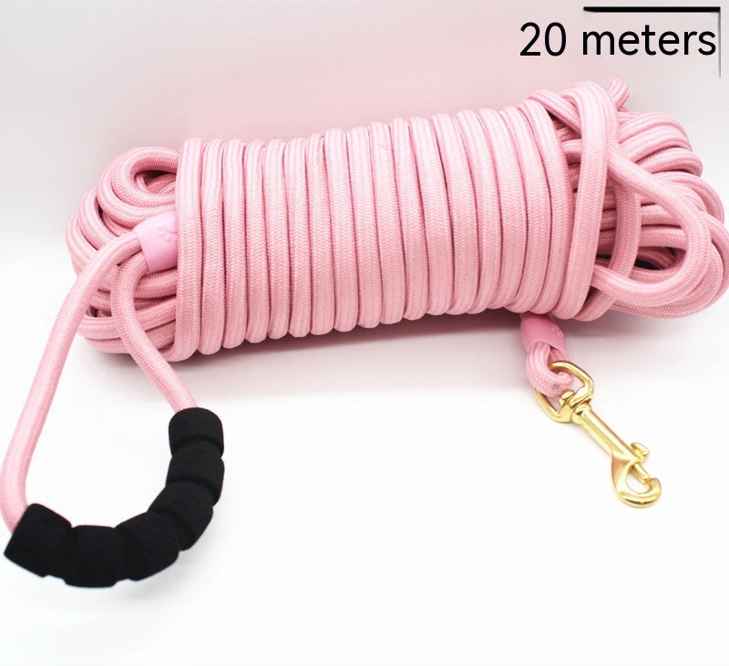 KFX-9825469 Lightweight Nylon Pet Traction Rope in Light Pink and Light Green - Available in 3m, 5m, 10m, and 20m Lengths