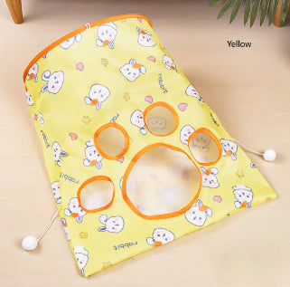 KFX-9826493 Diamond Bag Cat Toy - Sounding Hedgehog Design, Orange Polyester Cloth, 35x45x30CM
