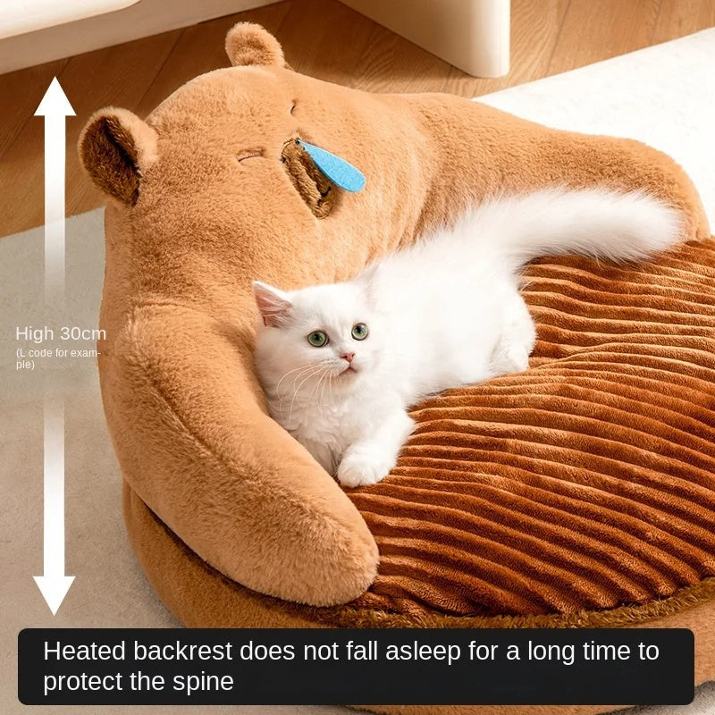 KFX-9827133 Universal Cat Nest Bed Sofa with Removable and Washable Cover for Multi-Cat Families - Cozy Winter Accessory