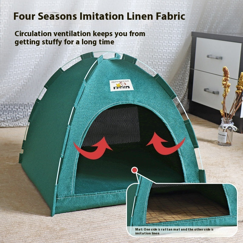KFX-9829693 Cozy Outdoor Cat Nest Tent - Breathable & Washable House for Small to Medium Dogs