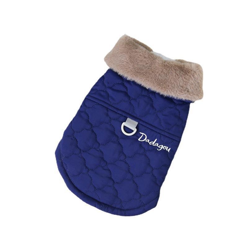 KFX-9830077 Cozy Cotton-Padded Vest with Fur Collar for Cats and Puppies in Multiple Colors
