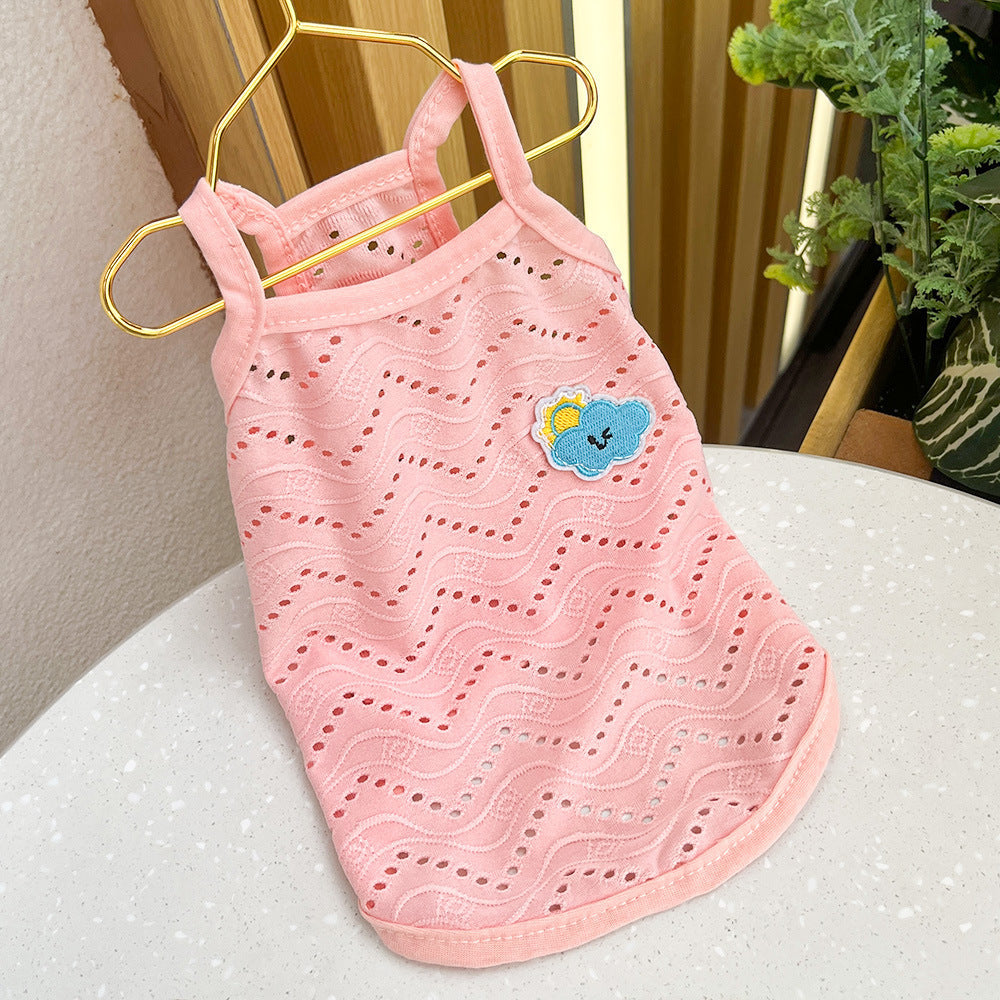 KFX-9831997 Breathable Camisole for Dogs in Pink, Blue, Yellow, and Green - Various Sizes Available