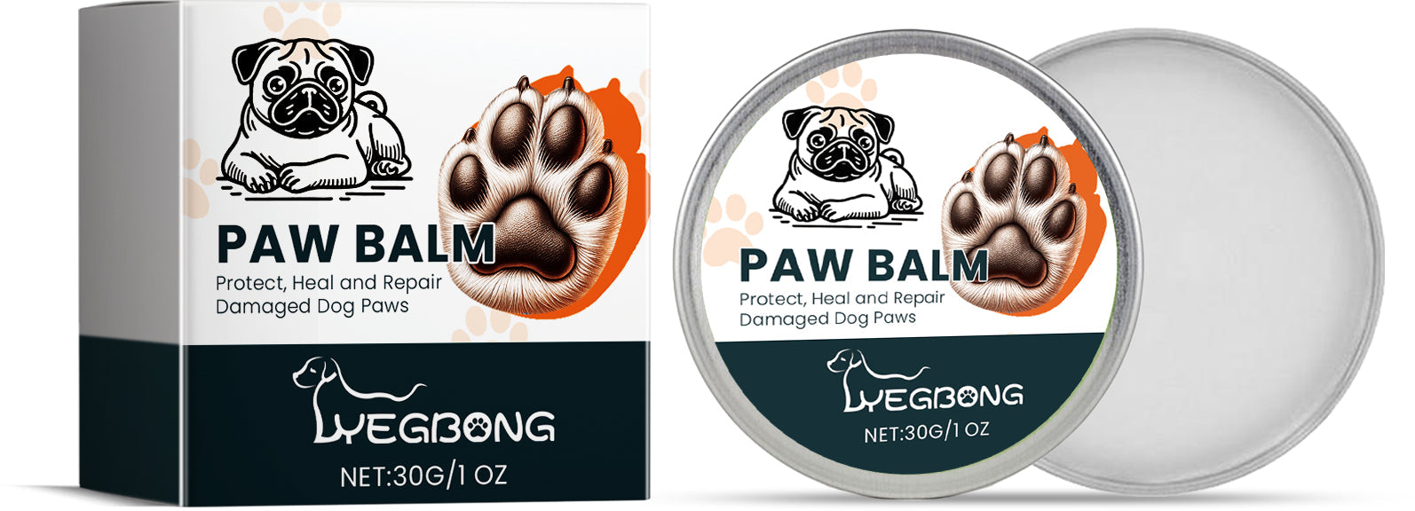 KFX-9833277 Paw Balm with Shea Butter, Oat Extract, Aloe, Coconut Oil & Vitamin E - Pet Foot Care Set