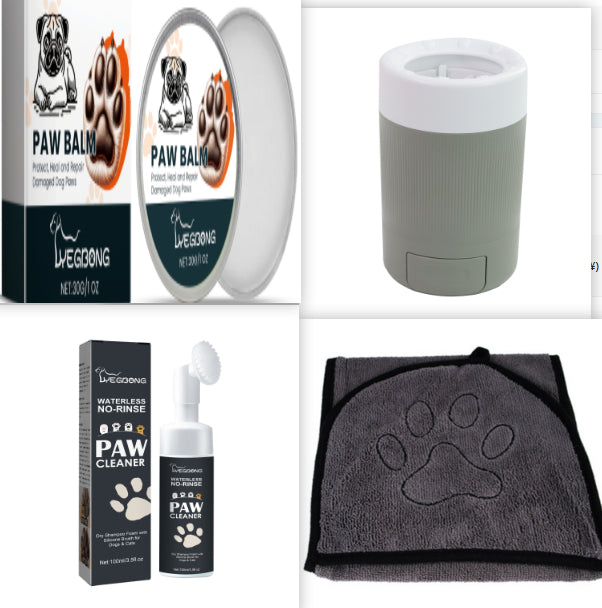 KFX-9833277 Paw Balm with Shea Butter, Oat Extract, Aloe, Coconut Oil & Vitamin E - Pet Foot Care Set