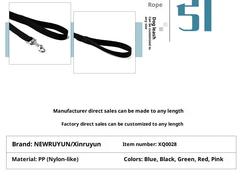 KFX-9835197 Durable Polypropylene Dog Leash for Safe Walking – Available in Black and Red
