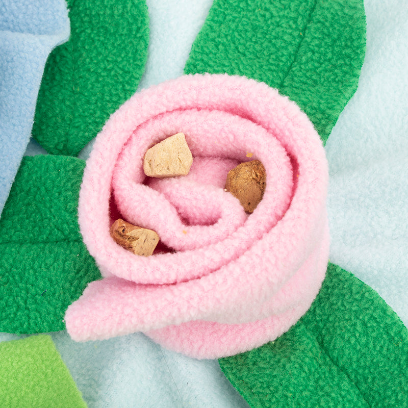 KFX-9836221 Interactive Dog Snuffle Mat for Nosework and Feeding, 48 x 48 cm, Polar Fleece Puzzle Training Toy