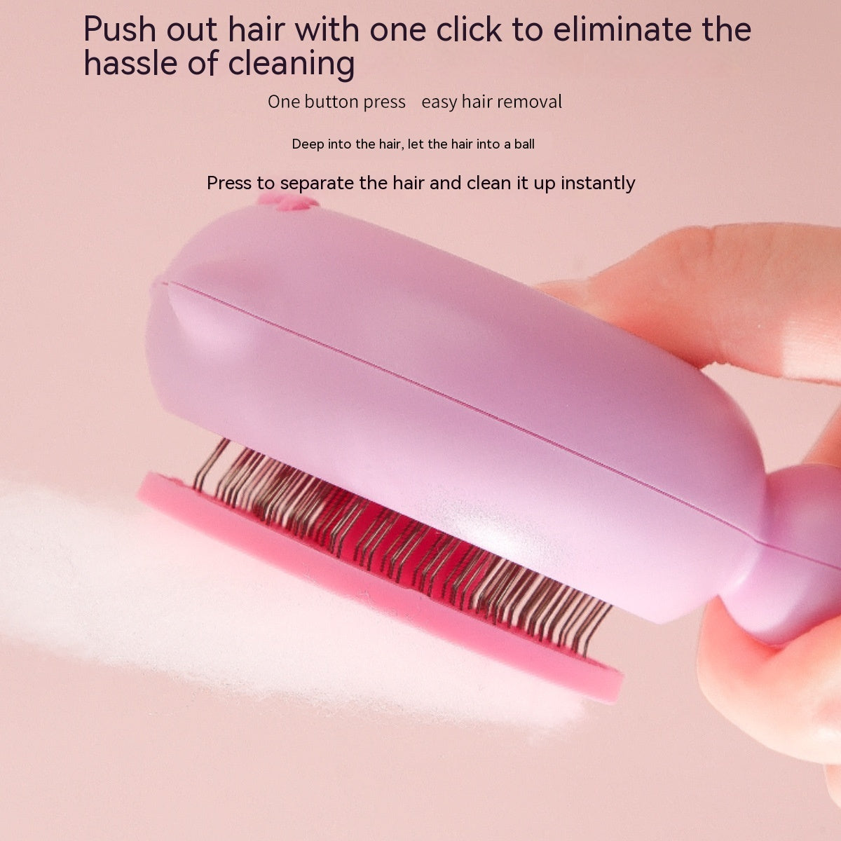 KFX-9836989 Pig Hair Removal Needle Comb in Pink and Pink Yellow – ABS Stainless Steel Cat Combing Tool
