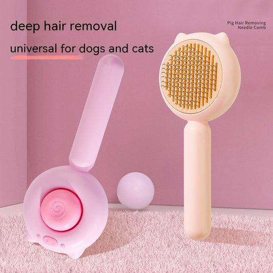 KFX-9836989 Pig Hair Removal Needle Comb in Pink and Pink Yellow – ABS Stainless Steel Cat Combing Tool