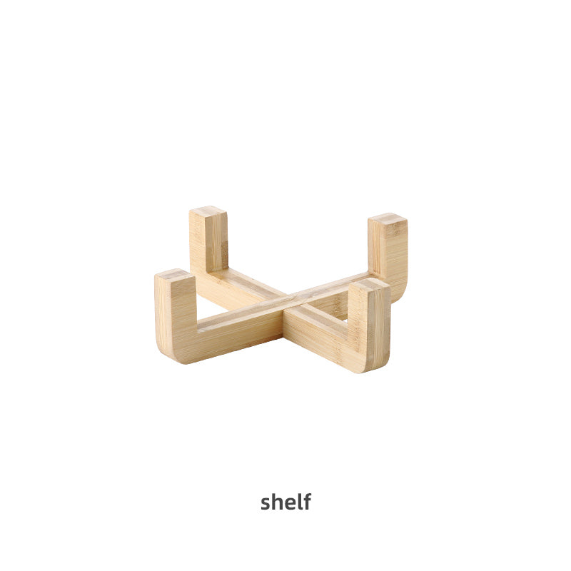 KFX-9837373 Stylish Ceramic Pet Bowls with Wooden Stands in Various Marble Patterns