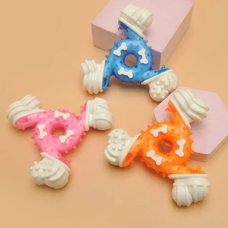 KFX-9839805 Durable Triangular Bone Pet Toy for Dental Health and Bite Training – Suitable for All Dog Breeds