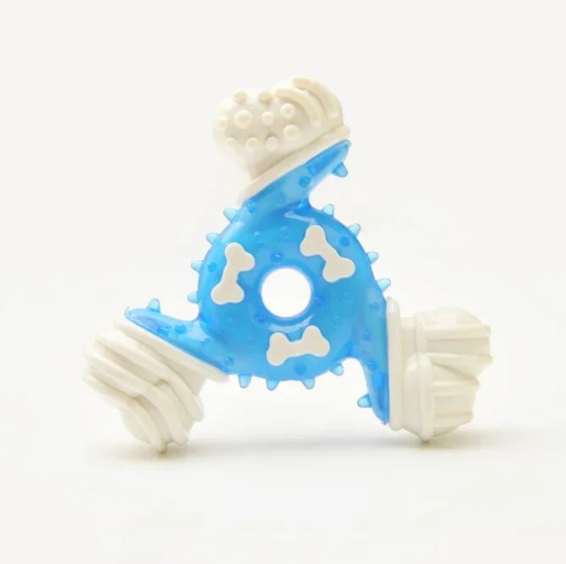 KFX-9839805 Durable Triangular Bone Pet Toy for Dental Health and Bite Training – Suitable for All Dog Breeds