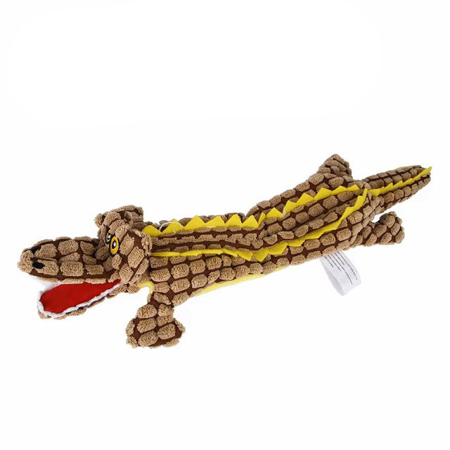 KFX-9844413 Plush Crocodile Dog Toy - Bite Resistant Squeaky Plush for Small and Large Dogs