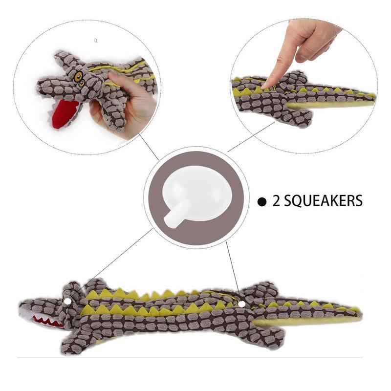 KFX-9844413 Plush Crocodile Dog Toy - Bite Resistant Squeaky Plush for Small and Large Dogs