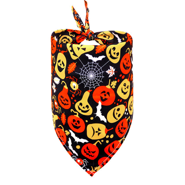 KFX-9844541 Halloween-Themed Dog Bandana Scarf - Various Sizes and Prints