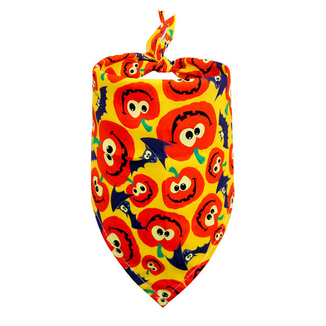 KFX-9844541 Halloween-Themed Dog Bandana Scarf - Various Sizes and Prints