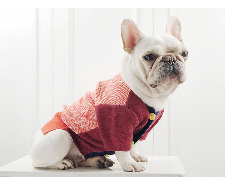 KFX-9844925 Cozy Rabbit Fleece Dog and Cat Sweater in Orange and Maroon