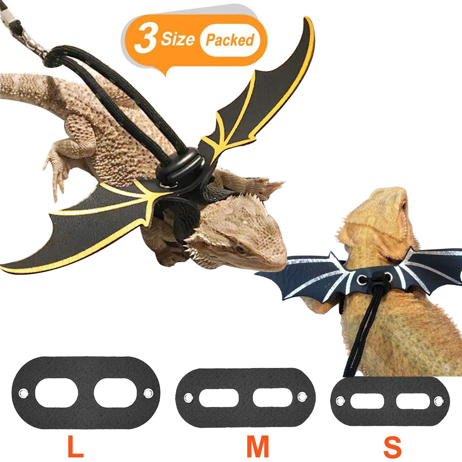 KFX-9846205 Lizard Pulling Rope with Leather Wings for Pets - 1.8m Leash Included