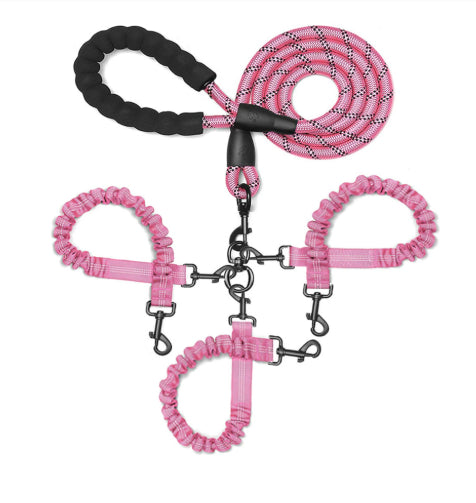 KFX-9846717 Double-Ended Luminous Pet Leash - Durable Nylon, Adjustable Length, Available in Multiple Colors