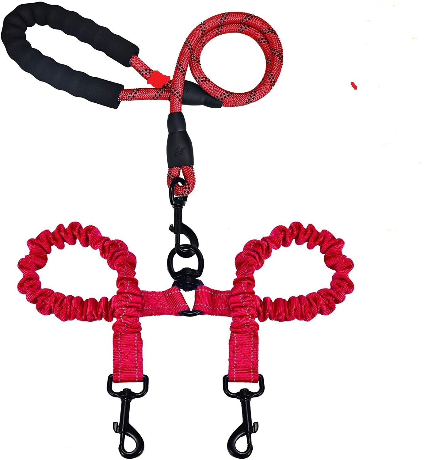 KFX-9846717 Double-Ended Luminous Pet Leash - Durable Nylon, Adjustable Length, Available in Multiple Colors