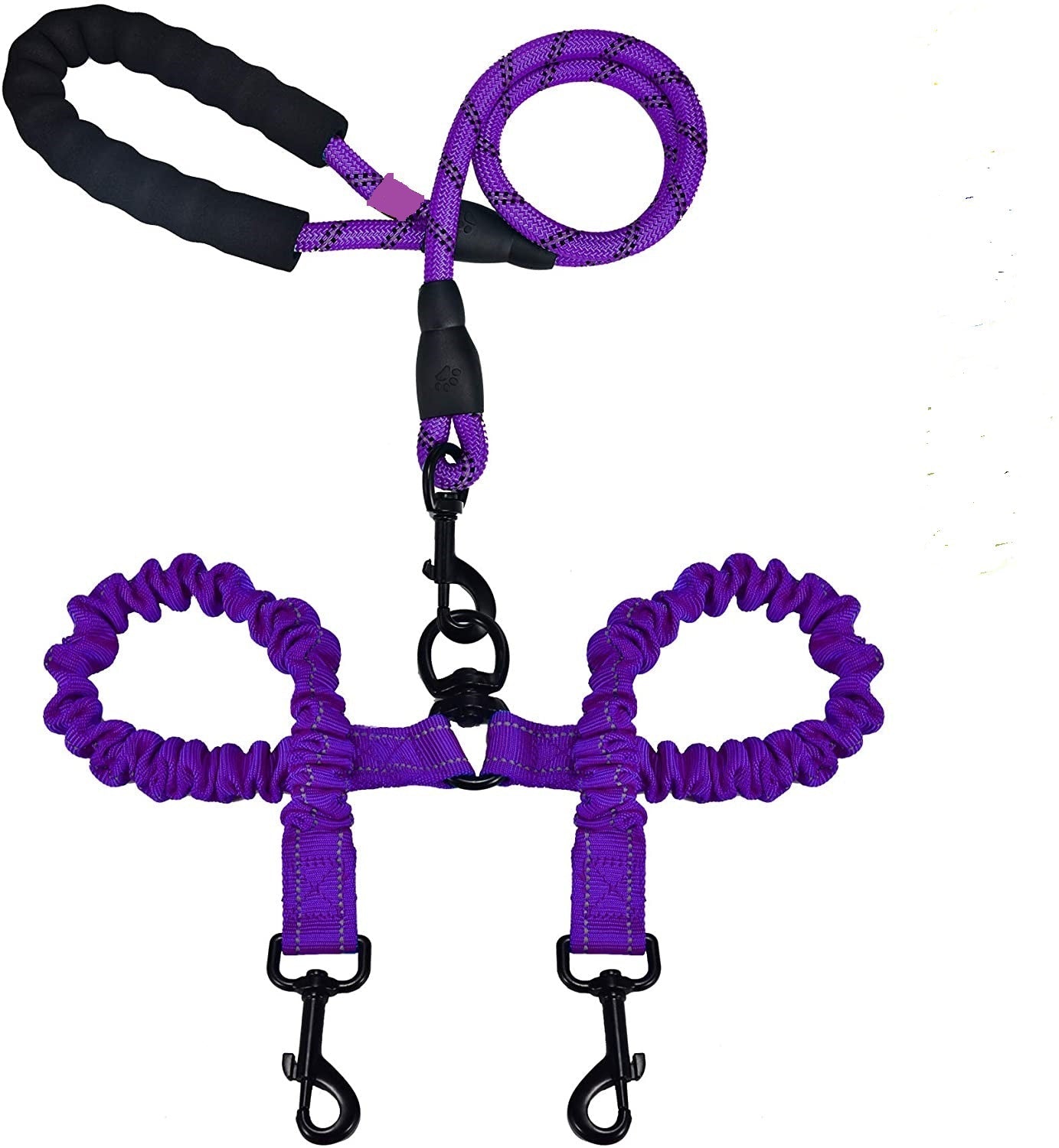 KFX-9846717 Double-Ended Luminous Pet Leash - Durable Nylon, Adjustable Length, Available in Multiple Colors