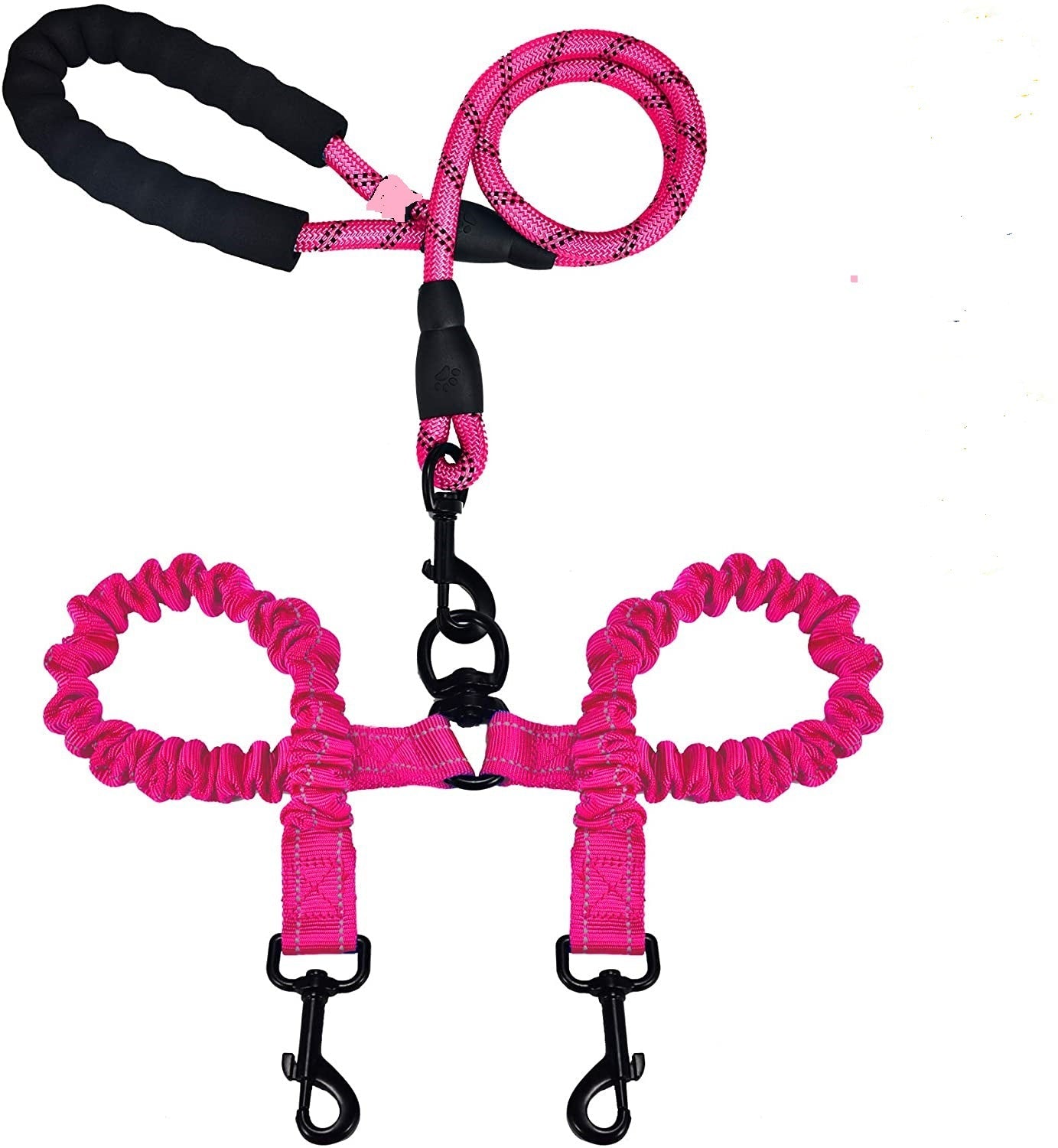 KFX-9846717 Double-Ended Luminous Pet Leash - Durable Nylon, Adjustable Length, Available in Multiple Colors