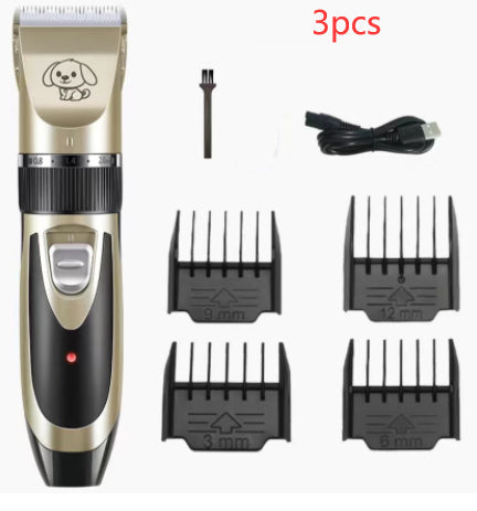KFX-9848509 USB Rechargeable Low Noise Electric Pet Hair Clipper with Detachable Blade and Adjustable Speed