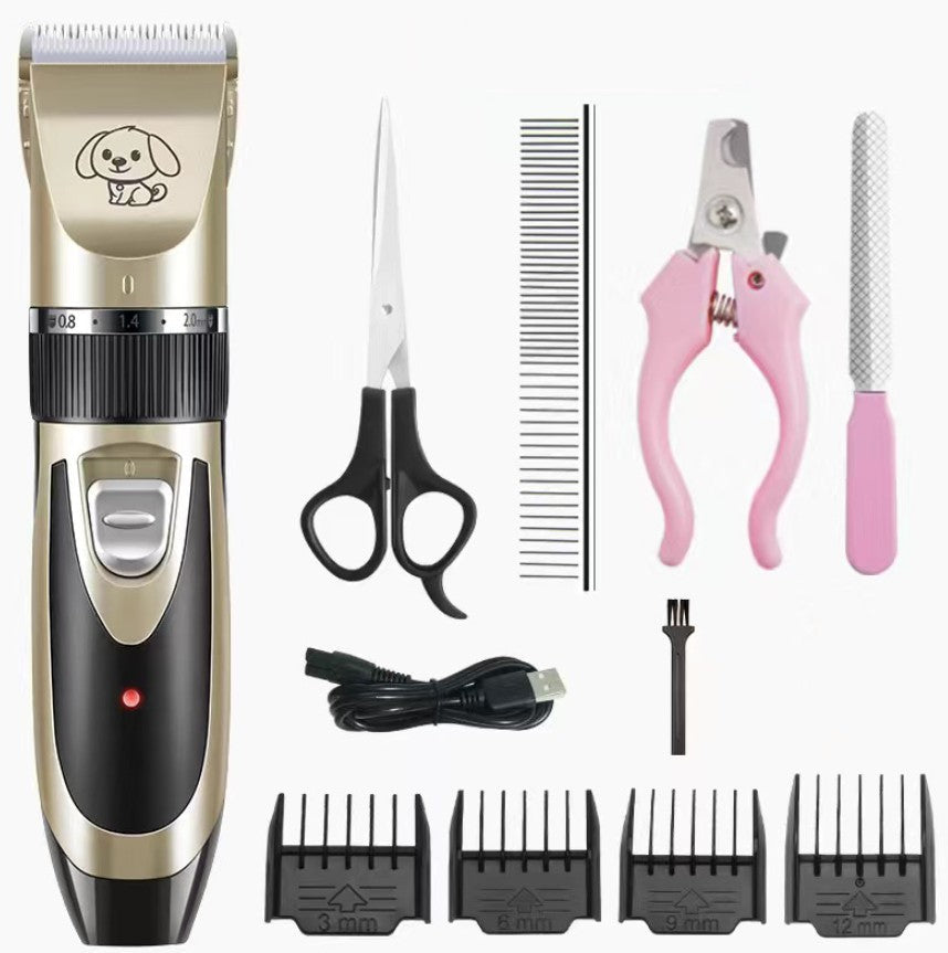 KFX-9848509 USB Rechargeable Low Noise Electric Pet Hair Clipper with Detachable Blade and Adjustable Speed