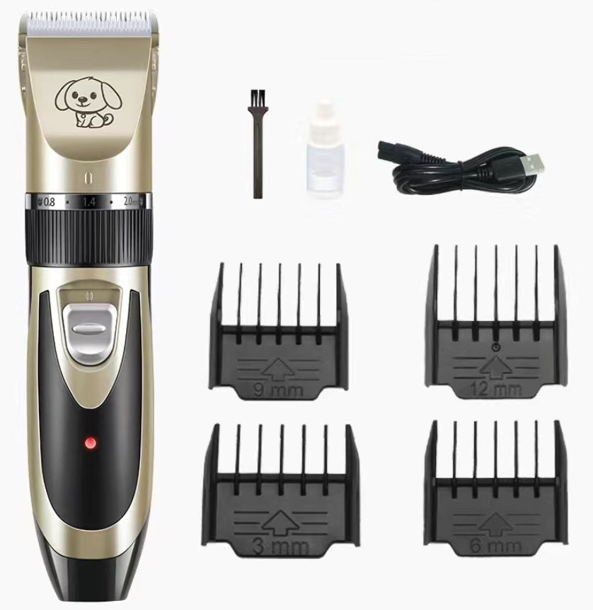 KFX-9848509 USB Rechargeable Low Noise Electric Pet Hair Clipper with Detachable Blade and Adjustable Speed