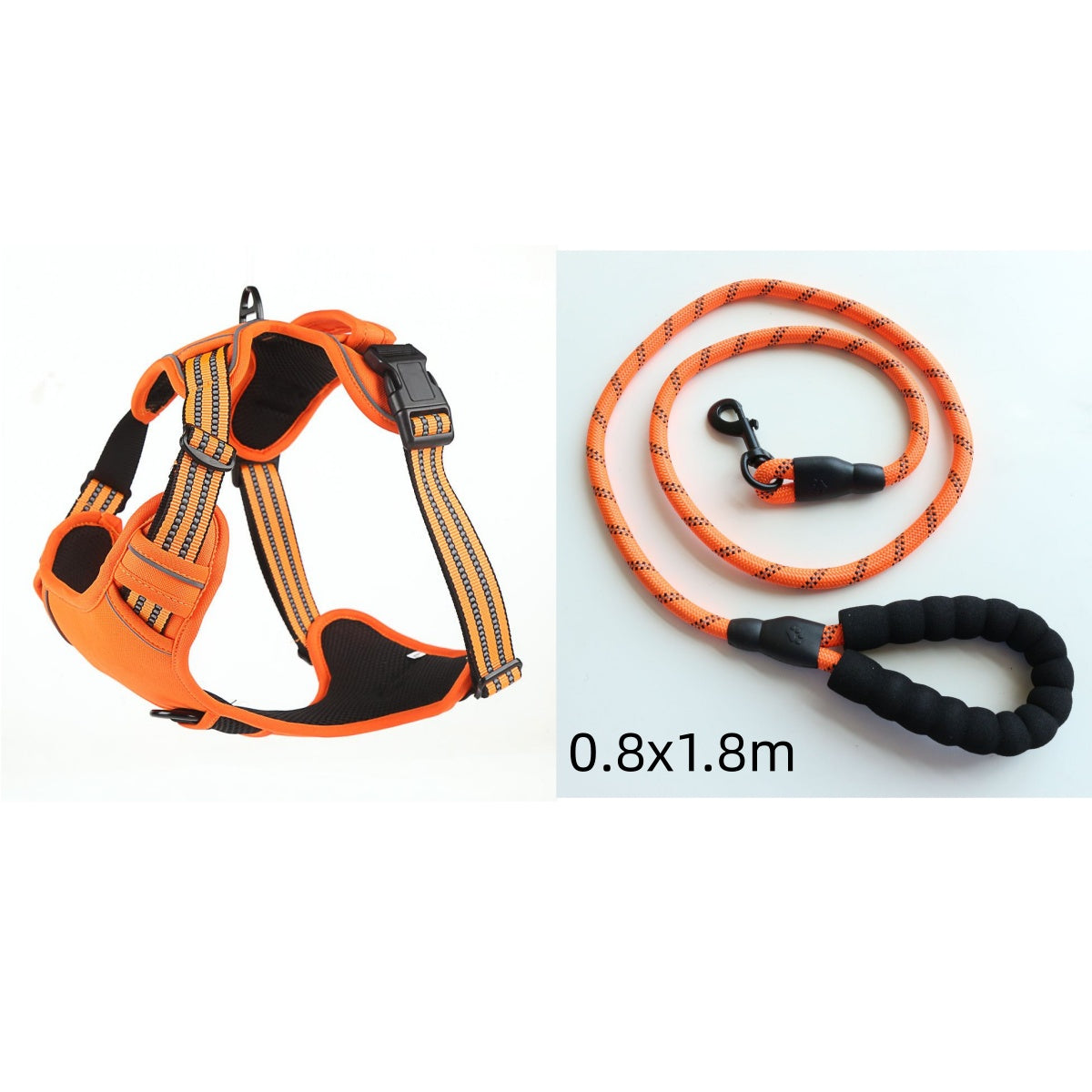 KFX-9857725 No-Pull Reflective Breathable Dog Harness Vest – Adjustable Polyester Pet Strap in Multiple Sizes