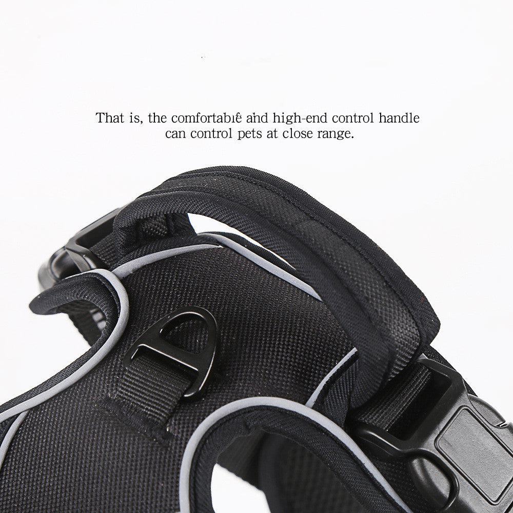 KFX-9857725 No-Pull Reflective Breathable Dog Harness Vest – Adjustable Polyester Pet Strap in Multiple Sizes
