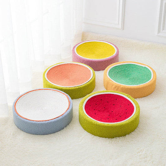 KFX-9858621 Corrugated Cat Scratch Board with Paper Bowl for Claw Grinding and Sleeping - Multiple Colors Available