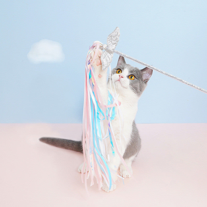 KFX-9859261 Cat Teasing Toy with Plastic Wand for Fun and Engaging Playtime