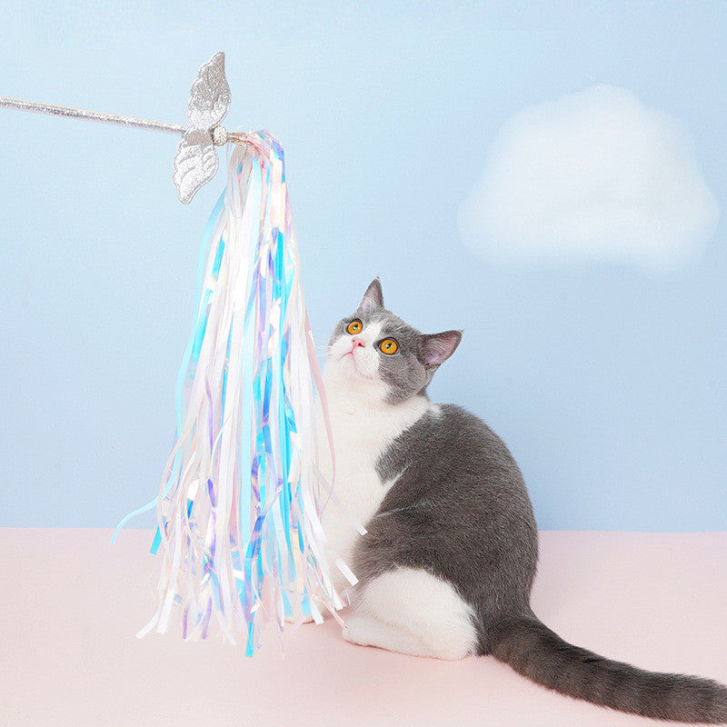 KFX-9859261 Cat Teasing Toy with Plastic Wand for Fun and Engaging Playtime